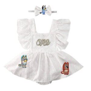 Bluey Dress Bluey First Birthday Romper Bingo Clothes Bluey outfit Smash Cake